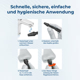 SilkslidePro® Precision+ Anwendungsanleitung – anfeuchten, greifen, einführen, entlang der Nasenflügelwand führen