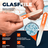 SilkslidePro® Glasfeile in Anwendung – feinste Schleifstruktur, besonders schonend, Qualitätsglas, extrem langlebig, wird nicht stumpf