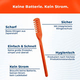 Silkslide One® Nasierer Produktvorteile – scharf durch Japanstahl-Klinge, sicherer Klingenschutz, hygienisch, kein Strom und keine Batterie nötig