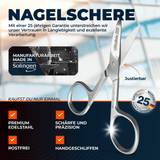 SilkslidePro® Nagelschere aus Premium-Edelstahl – handgeschliffen, rostfrei, justierbar, Manufakturarbeit Made in Solingen, 25 Years Warranty