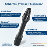 SilkslidePro® Nasierer Precision+ freigestellt – effektiver Klingenschutz, optimierter Nasierkopf, Qualitätsklingen aus Solingen, wiederverwendbar ohne Strom