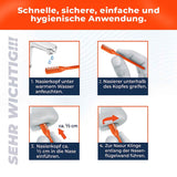 Silkslide One® Anwendung in 4 Schritten – anfeuchten, greifen, einführen und entlang der Nasenflügelwand führen