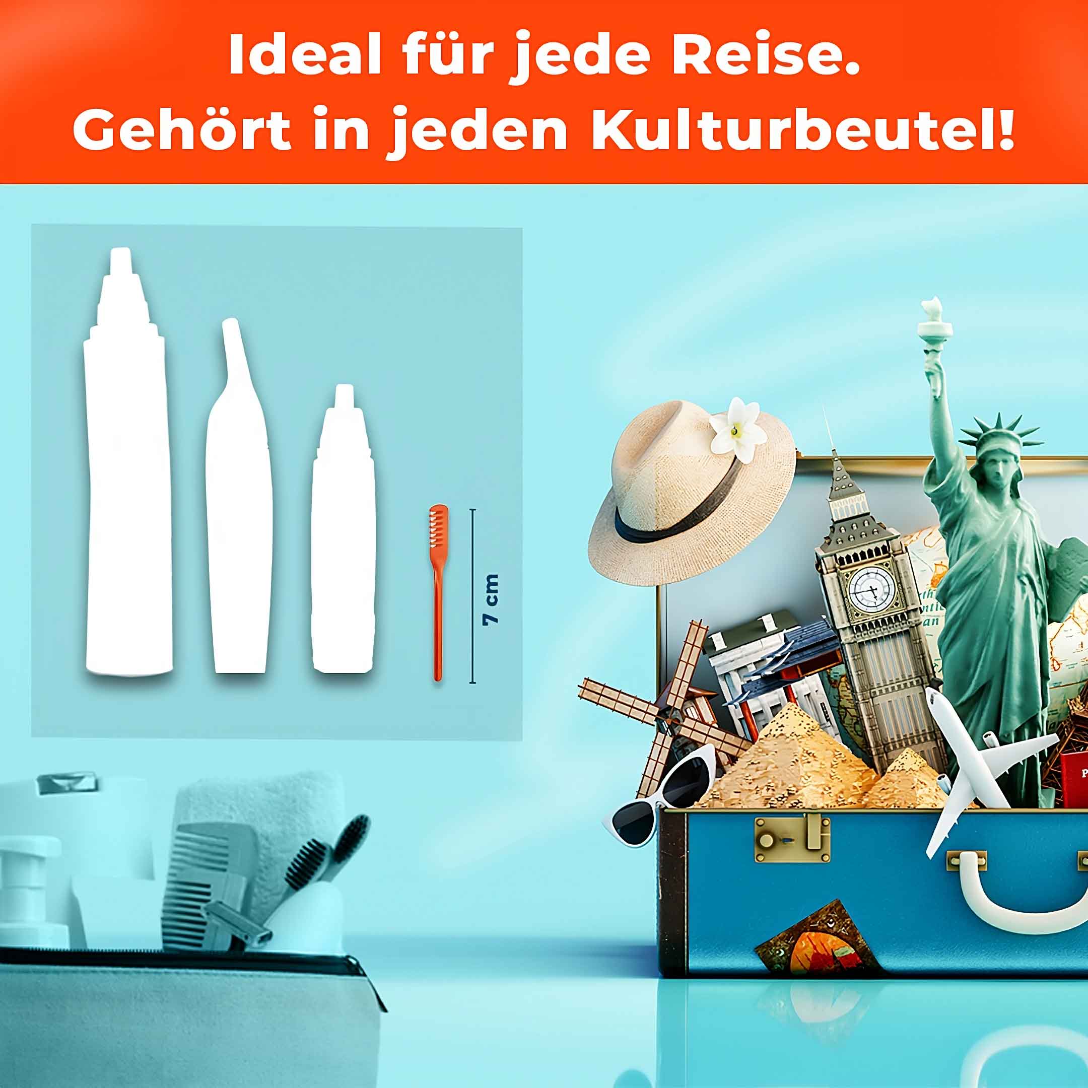Silkslide One® Nasierer im Größenvergleich bei 7 cm – kompakt genug für jeden Kulturbeutel, ideal für Reisen weltweit