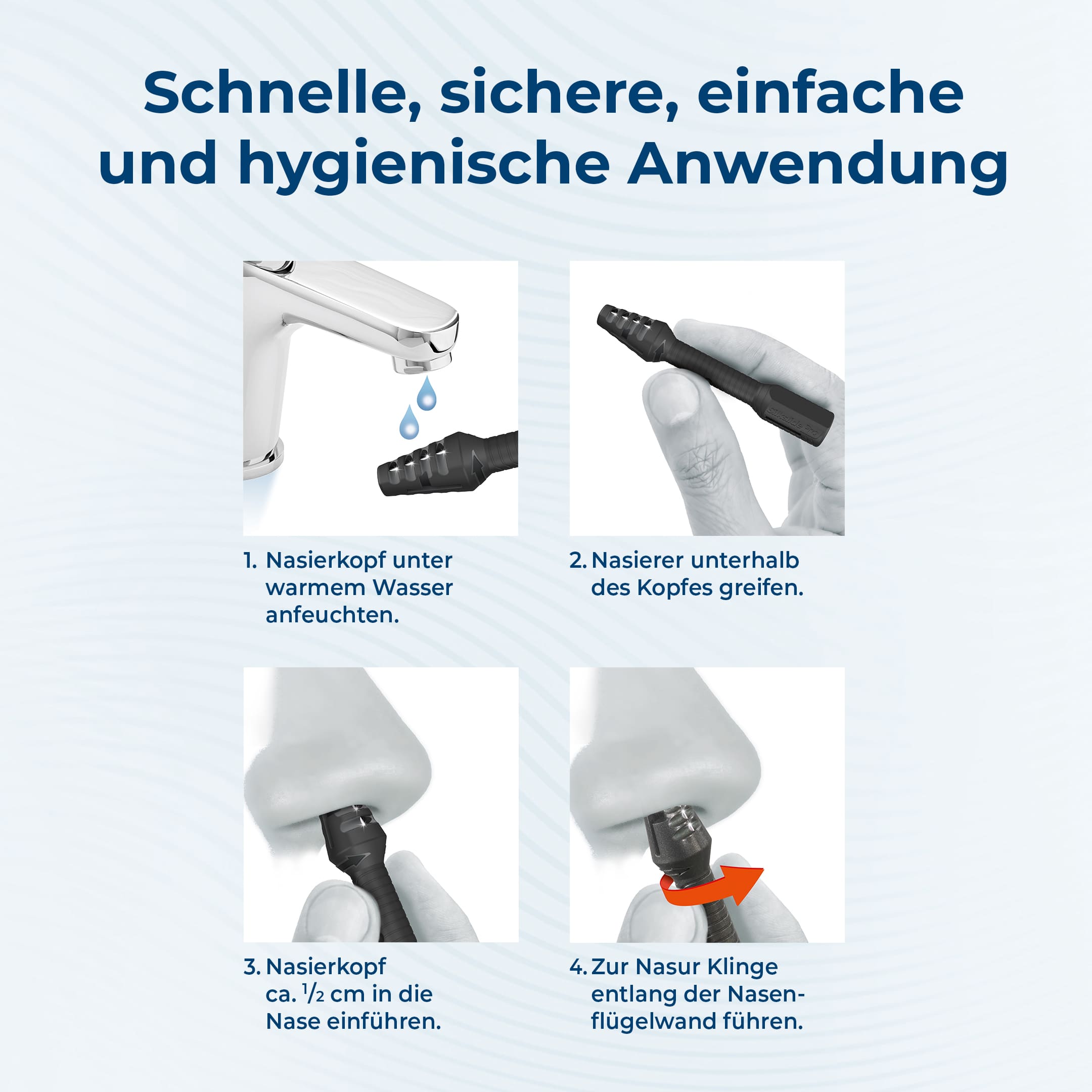 SilkslidePro Nasierer mit Übersicht zu schneller, sicherer und einfacher Anwendung