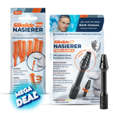 Silkslide One Einwegrasierer und Silkslide Pro Nasierer Precision+ im Vergleich – schmerzfreie Nasenhaarentfernung ohne Batterie mit präzisen Klingen, Made in Germany